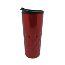 Quilted Stainless Steel Vacuum Coffee Mug Red, Blue 400ml